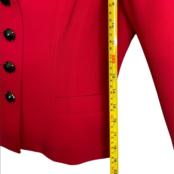 Tahari Red Vintage Retro Business Blazer Jacket - Picture 9 of 11